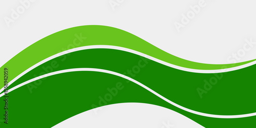 Abstract White and Green wave wide background banner
