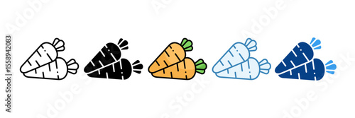 Carrot  Icon Set Multiple Style Collection