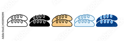 Bread  Icon Set Multiple Style Collection