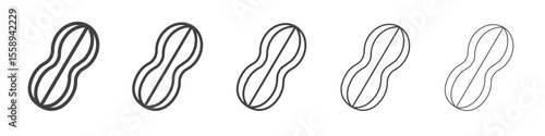 peanut icon vector thin outline style sign
