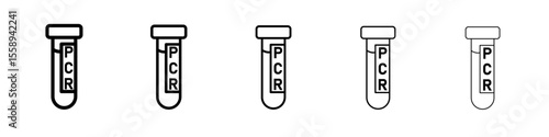 PCR test icon vector thin outline style sign