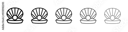 Pearl icon vector thin outline style sign
