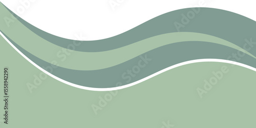 Abstract White and Green wave wide background banner