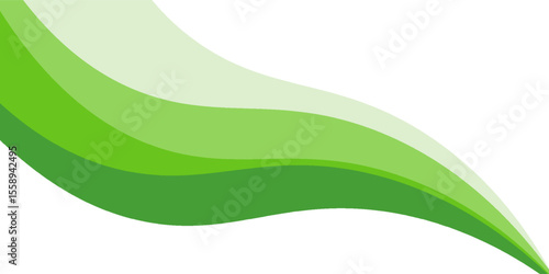 Abstract White and Green wave wide background banner