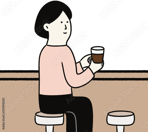 woman drinking coffee