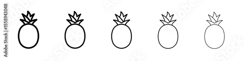 pineapple icon vector thin outline style sign