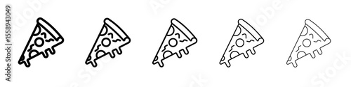 Pizza Icon Single vector thin outline style sign