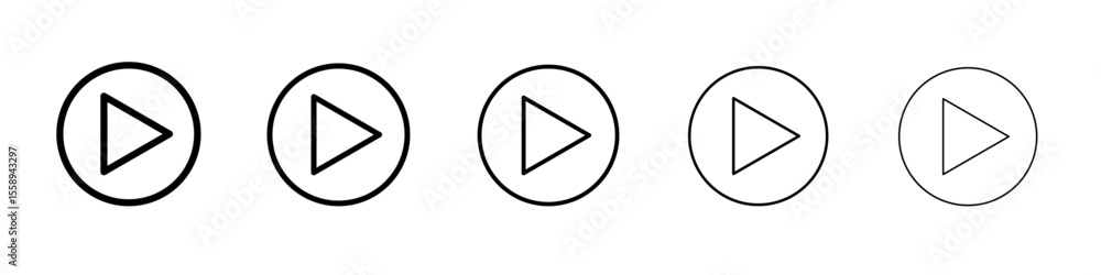 play icon vector thin outline style sign play icon vector thin outline style sign