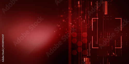2d illustration Abstract futuristic electronic circuit technology background
