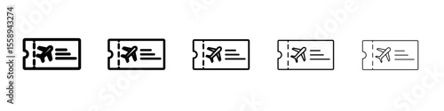 Plane Ticket Icon Single vector thin outline style sign
