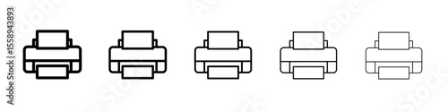 printer icon vector thin outline style sign