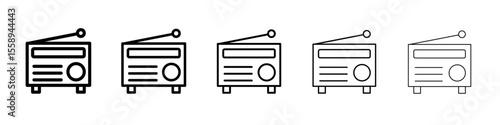 Radio Icon Single vector thin outline style sign