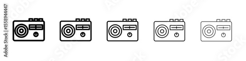 radio icon vector thin outline style sign