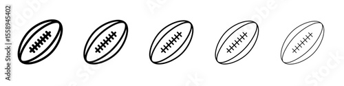 rugby ball icon vector thin outline style sign