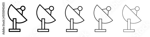 Satellite apparatus icon vector thin outline style sign