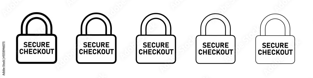 secure checkout icon vector thin outline style sign secure checkout icon vector thin outline style sign