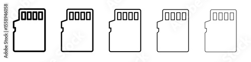 sd card icon vector thin outline style sign