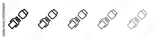 seat belt icon vector thin outline style sign