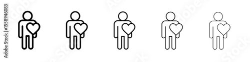 self care icon vector thin outline style sign