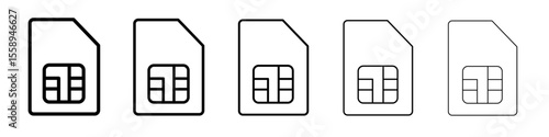 sim card icon vector thin outline style sign
