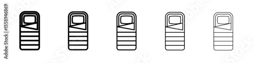 sleeping bag icon vector thin outline style sign