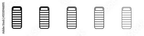 sleeping bag icon vector thin outline style sign