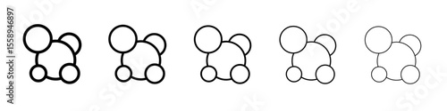 SME, small and medium enterprise icon vector thin outline style sign