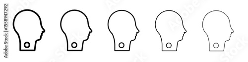 sore throat icon vector thin outline style sign