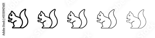 Squirrel icon vector thin outline style sign