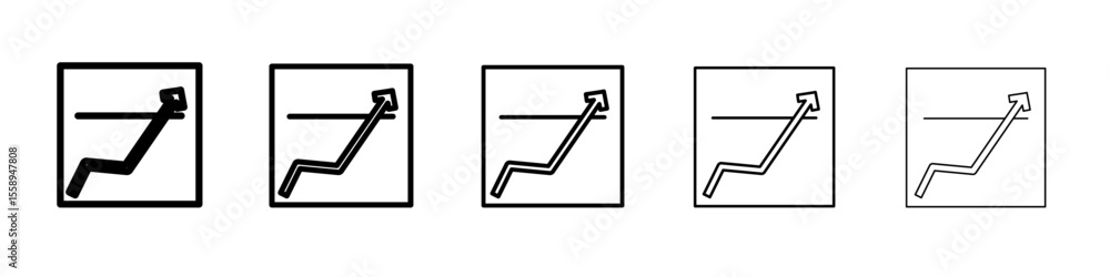 statics up icon vector thin outline style sign statics up icon vector thin outline style sign