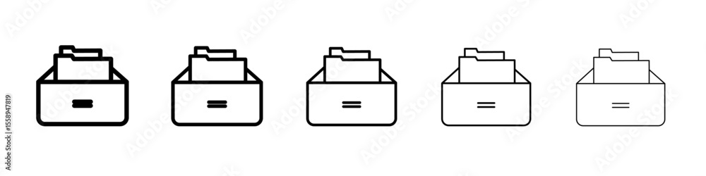 Store Files Icon Single vector thin outline style sign Store Files Icon Single vector thin outline style sign