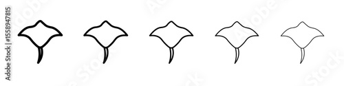Stingray icon vector thin outline style sign