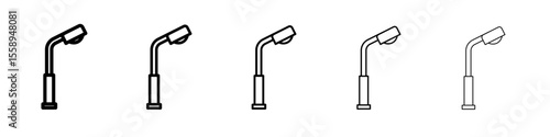 Street lighting icon vector thin outline style sign