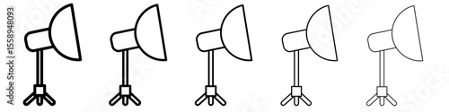 studio light icon vector thin outline style sign
