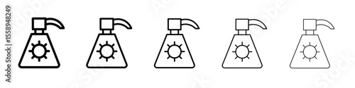 sun screen icon vector thin outline style sign