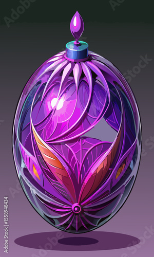 Ornamental Purple Sphere Perfume Bottle Design