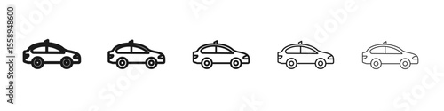 Taxi Icon Single vector thin outline style sign