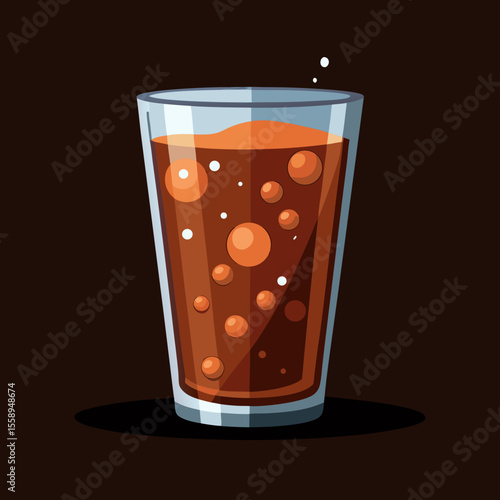 Cartoon Soda Drink in a Glass