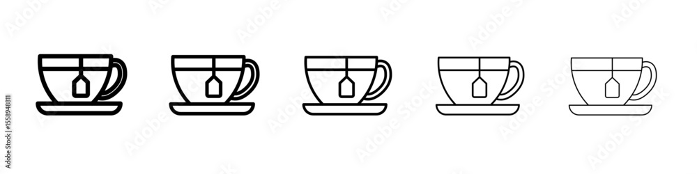 tea cup icon vector thin outline style sign tea cup icon vector thin outline style sign