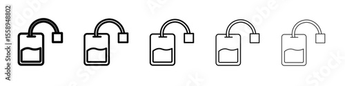 Tea bag icon vector thin outline style sign