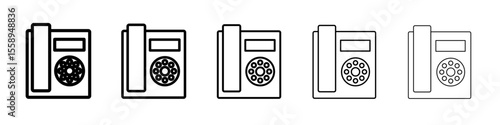telephone icon vector thin outline style sign