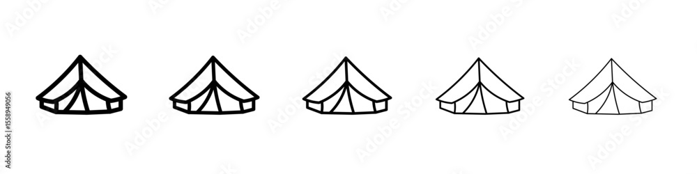 tent icon vector thin outline style sign tent icon vector thin outline style sign