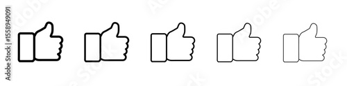 thumbsup icon vector thin outline style sign