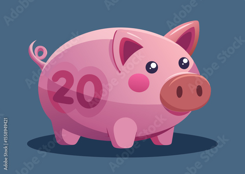 Cute Pink Piggy Bank 2020 Design