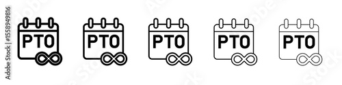 Unlimited PTO icon vector thin outline style sign