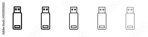 usb icon vector thin outline style sign