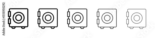 vault icon vector thin outline style sign