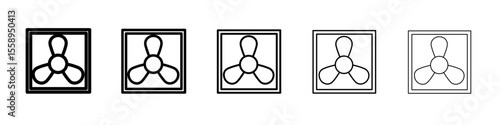 Ventilation icon vector thin outline style sign