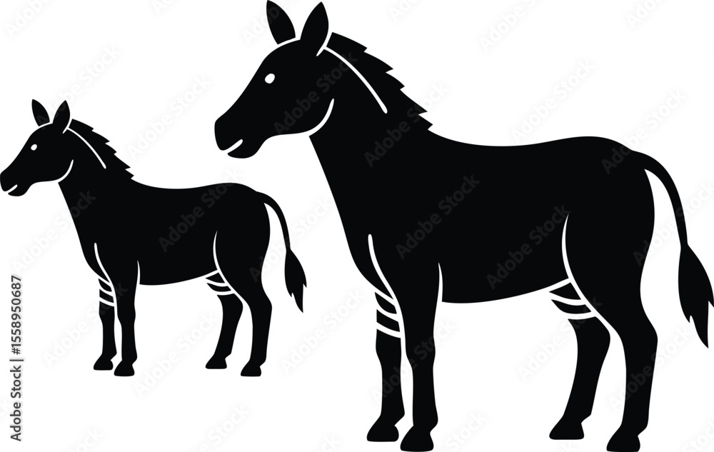 Fototapeta premium zebra-icon-silhouette-in-profile.eps
