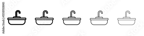 washbasin icon vector thin outline style sign